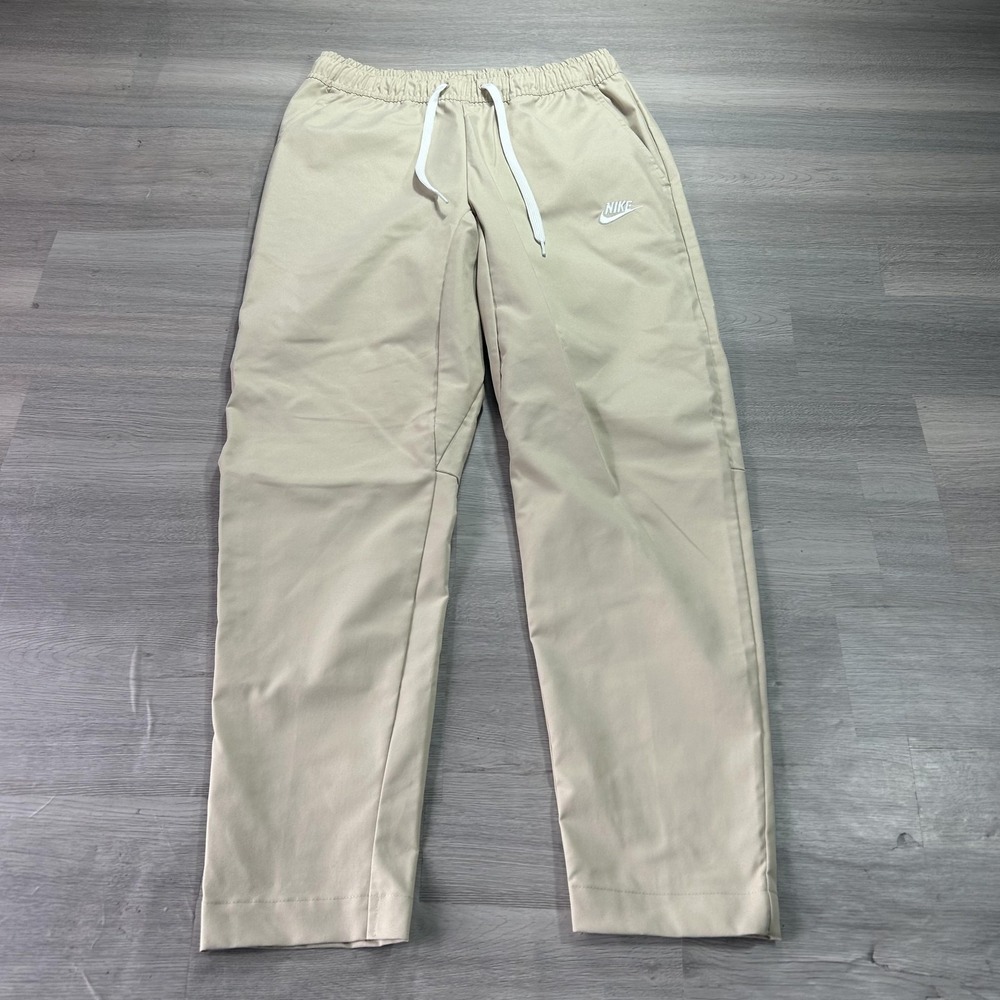 Nike Track Pants Mens Small Beige Woven Elastic Waist Pockets DX0623-126